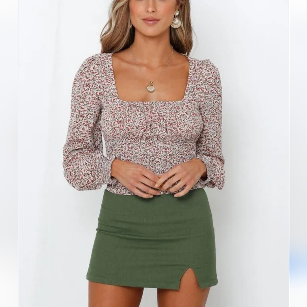 PRINCESS POLLY Floral Print Long Sleeve Blouse size 8